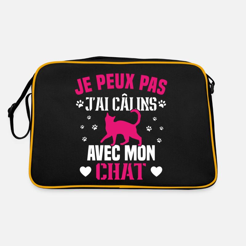 je peux pas j ai câlins avec mon chat humour chat Sac Retro