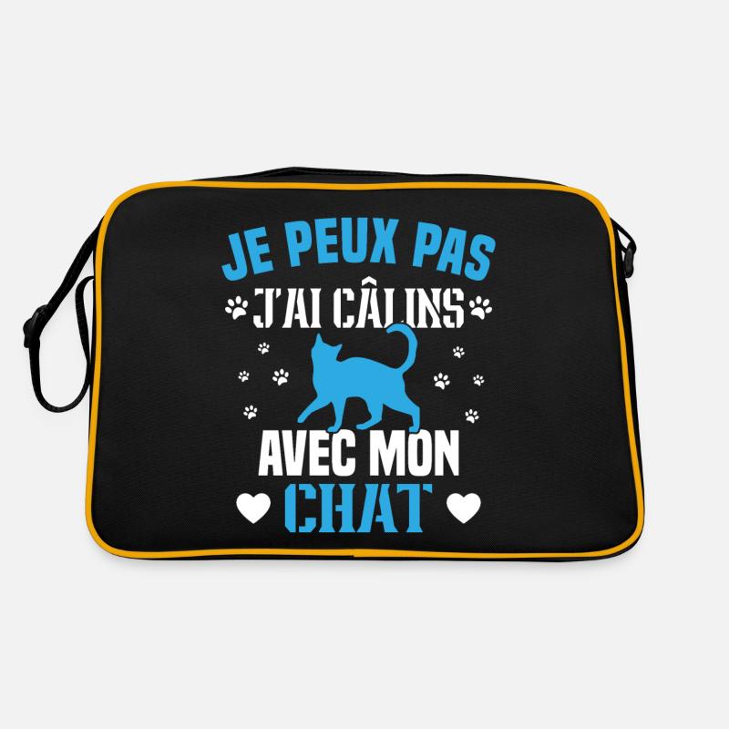 je peux pas j ai câlins avec mon chat humour chat Sac Retro