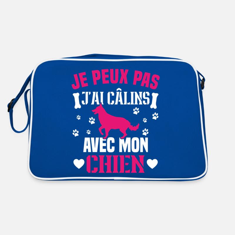 I can't cuddle with my dog Retro Bag