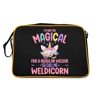 Weldicorn soudage comme un cadeau de fille soudeuse normale - Sac Retro - noir/or - Dos