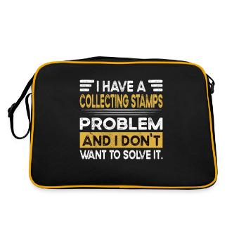 Collecting stamps is my hobby - Retro Bag - black/gold - Back