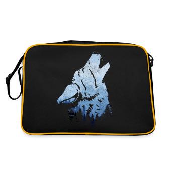 Cadeau de loup hurlant - Sac Retro - noir/or - Dos