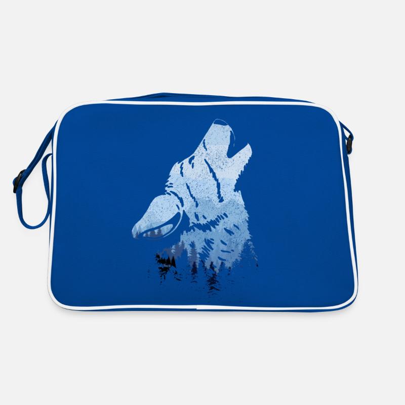 Heulender Wolf Geschenk Retro Tasche
