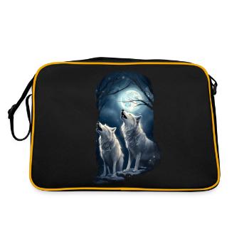 Cadeau de loup blanc - Sac Retro - noir/or - Dos