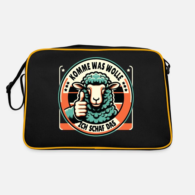Schaf Motivation Prüfung Glück Spruch Geschenk Retro Tasche