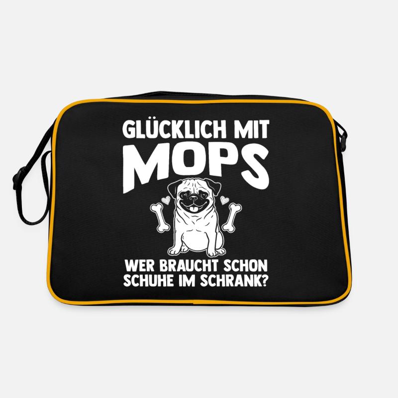 Hund Mops Retro Tasche