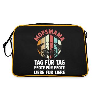Dog Mom Pug Mom Mistress Dog Pug - Retro Bag - black/gold - Back