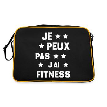 Ich kann nicht, ich habe keine Fitness - Retro Tasche - Schwarz/Gold - Hinten