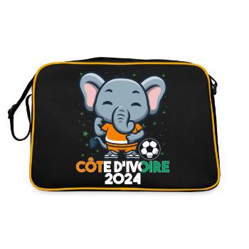 Côte D'ivoire 2024 Maillot Foot Éléphant Drapeau - Sac Retro - noir/or - Dos