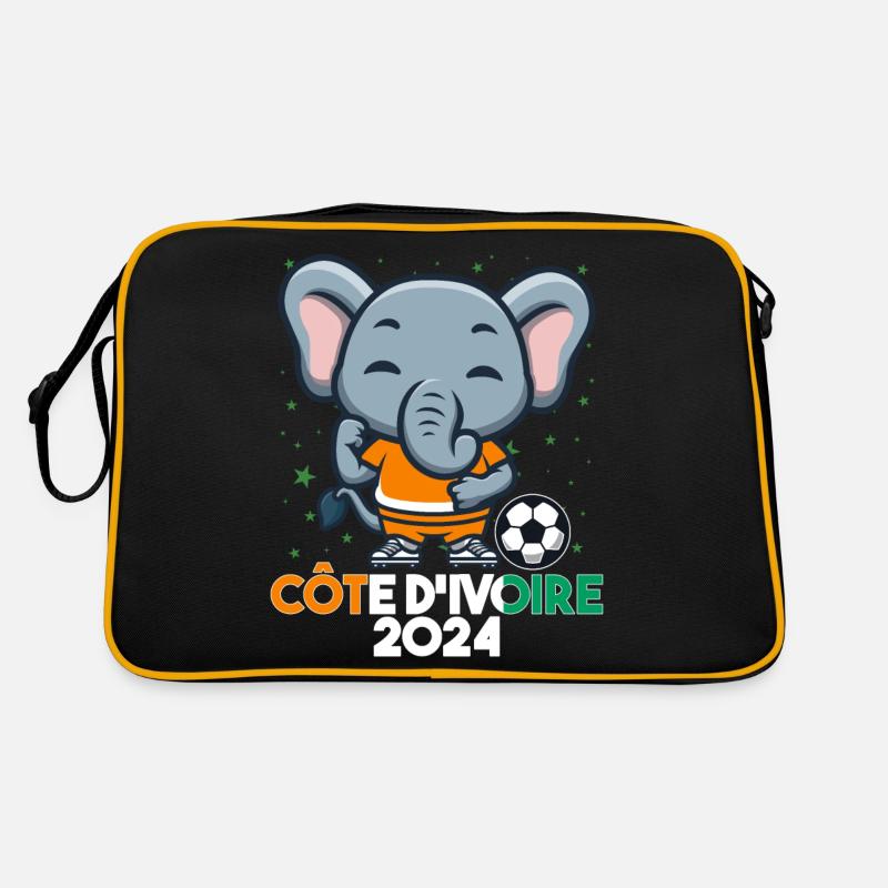 Côte D'ivoire 2024 Maillot Foot Éléphant Drapeau Sac Retro