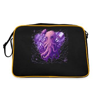 Palette rose poulpe Kraken super mignon - Sac Retro - noir/or - Dos