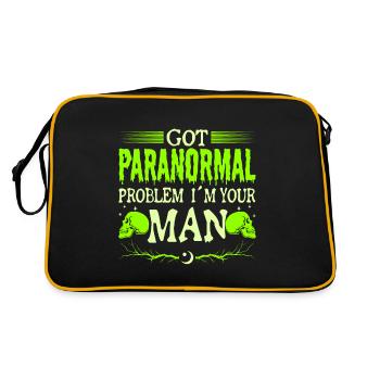 Paranormal Ghost Hunter Investigator Man Gifts - Retro Bag - black/gold - Back