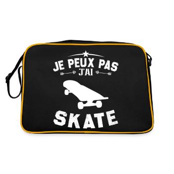 I can't skate - Retro Bag - black/gold - Back