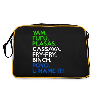 Sierra Leone Flag West African Food Yam Fufu - Retro Bag - black/gold - Back