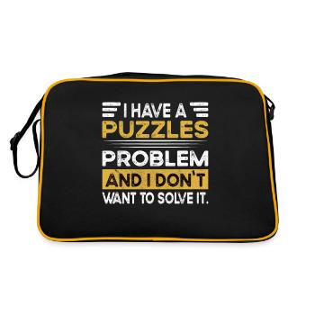 Les puzzles sont mon passe-temps - Sac Retro - noir/or - Dos