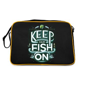 Conception relaxante du pêcheur à la ligne « Keep Calm and Fish On » - Sac Retro - noir/or - Dos