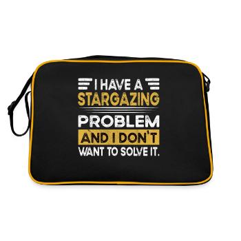 Stargazing is my hobby - Retro Bag - black/gold - Back