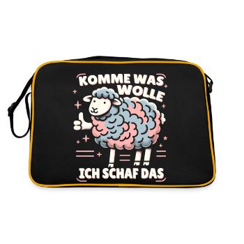 Mouton Motivation Examen Bonne Chance Dire Cadeau - Sac Retro - noir/or - Dos