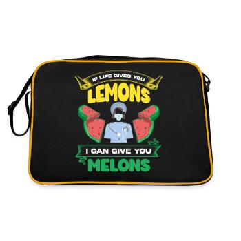 blague amusante sur les chirurgiens plasticiens, - Sac Retro - noir/or - Dos