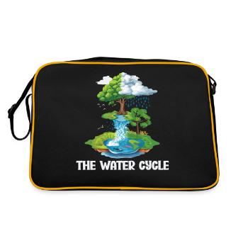 Der Wasserkreislauf - Meterologie Wettervorhersage - Retro Tasche - Schwarz/Gold - Hinten