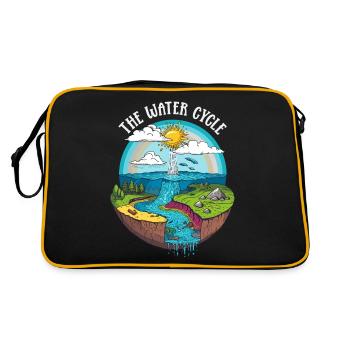 Der Wasserkreislauf - Meterologie Wettervorhersage - Retro Tasche - Schwarz/Gold - Hinten