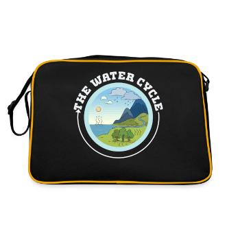 Der Wasserkreislauf - Meterologie Wettervorhersage - Retro Tasche - Schwarz/Gold - Hinten