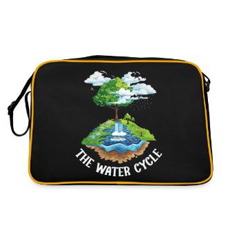 Der Wasserkreislauf - Meterologie Wettervorhersage - Retro Tasche - Schwarz/Gold - Hinten