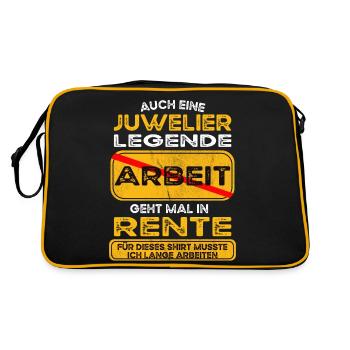 Juwelier lustiges Rente Pension - Retro Tasche - Schwarz/Gold - Hinten