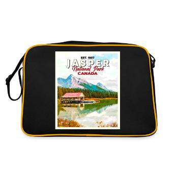 Parc national de Jasper, Colombie-Britannique, Canada - Sac Retro - noir/or - Dos
