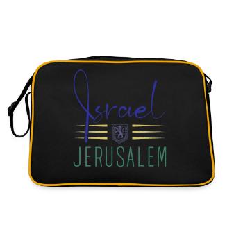 Armoiries de Jérusalem Drapeau d’Israël - Sac Retro - noir/or - Dos