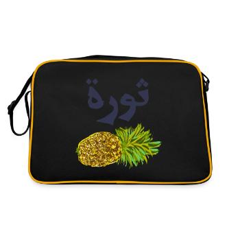 Pineapple with Arabic text - Retro Bag - black/gold - Back
