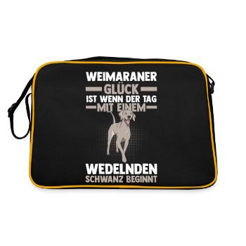 Braque de Weimar chien - Sac Retro - noir/or - Dos