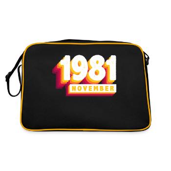 November 1981 42 Jahren Mann Frau Geburtstag - Retro Tasche - Schwarz/Gold - Hinten