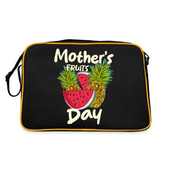 Mother's Day with pineapple and watermelon - Retro Bag - black/gold - Back