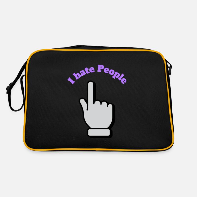 I hate People - Retro Tasche - Schwarz/Gold