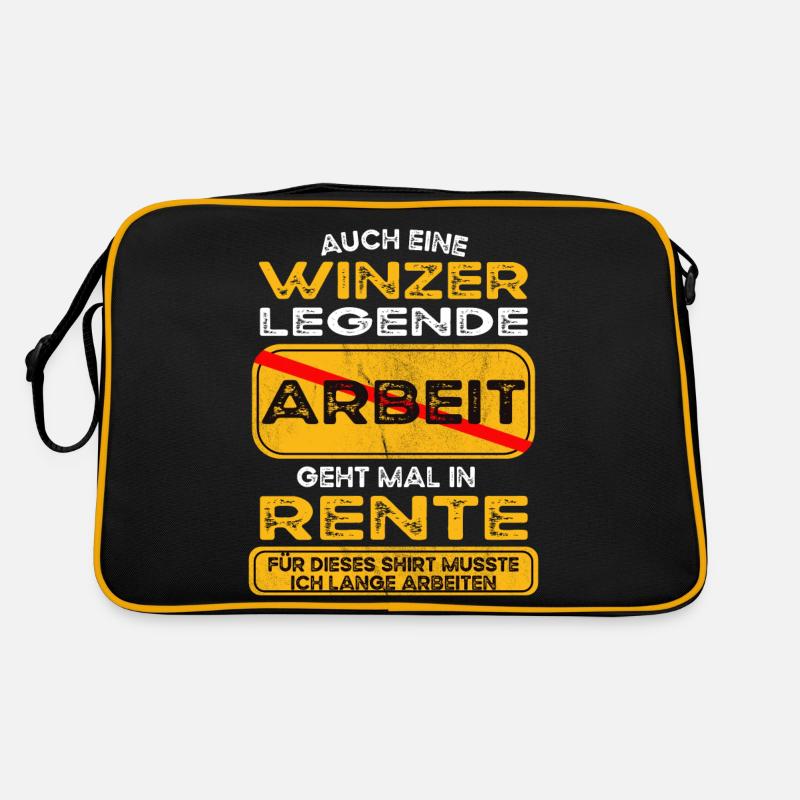 Winzer lustiges Rente Pension Retro Tasche