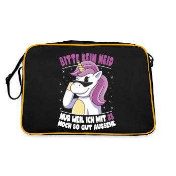 Bitte Kein Neid Weil Ich Mit 25 So Gut Aussehe - Retro Tasche - Schwarz/Gold - Hinten