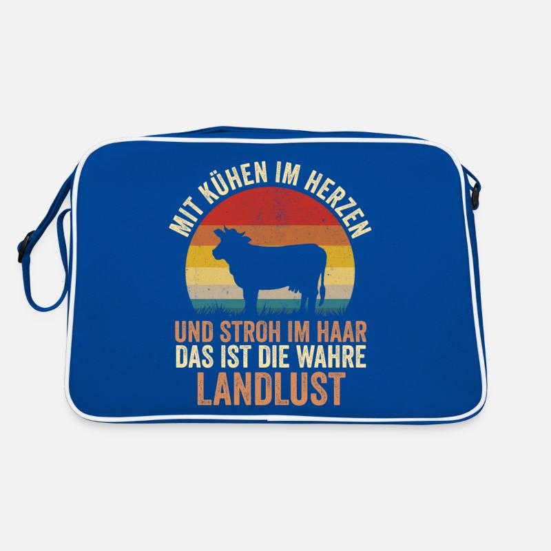 Kuh Bauer Bauernhof Kuhbauer Kühe Retro Tasche