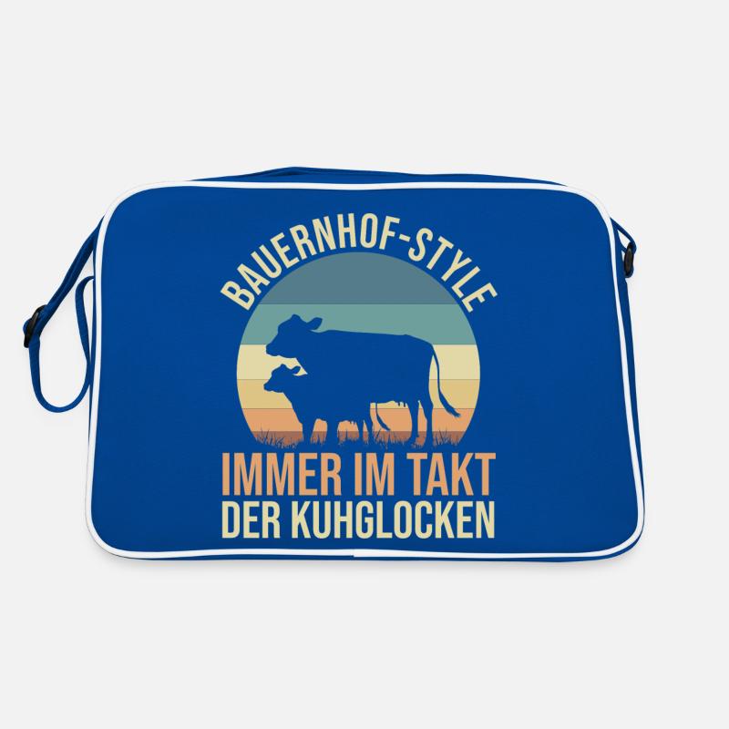 Kuh Bauer Bauernhof Kuhbauer Kühe Retro Tasche
