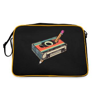 Cassette Musique Mixtape Lecteur de Cassettes des années 80 - Sac Retro - noir/or - Dos