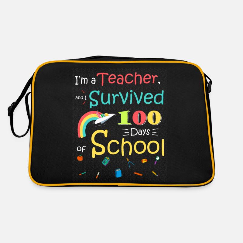 Joyeux 100e jour de cadeau de professeur d’école 100 jours Sac Retro
