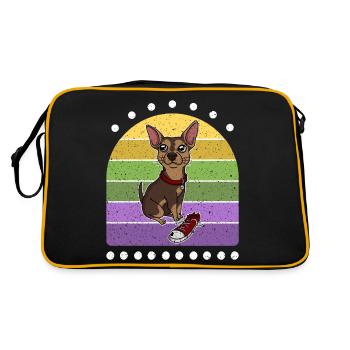 Sneaker Chihuahua Retro Dog - Retro Bag - black/gold - Back
