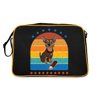 Sneaker Chihuahua Retro Dog - Retro Bag - black/gold - Back
