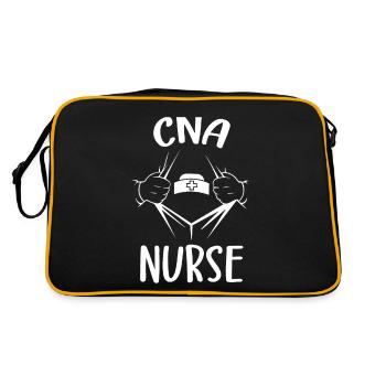 CNA Nursing Quotes Certified Nurse Assistant Gifts - Retro Tasche - Schwarz/Gold - Hinten