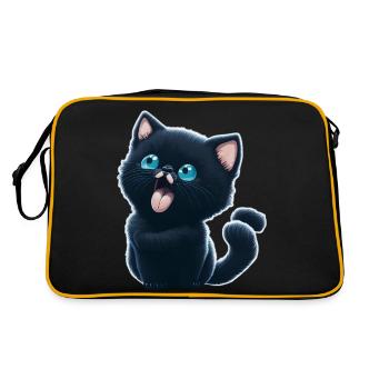 Chat qui tousse, design drôle pour enfants - Sac Retro - noir/or - Dos
