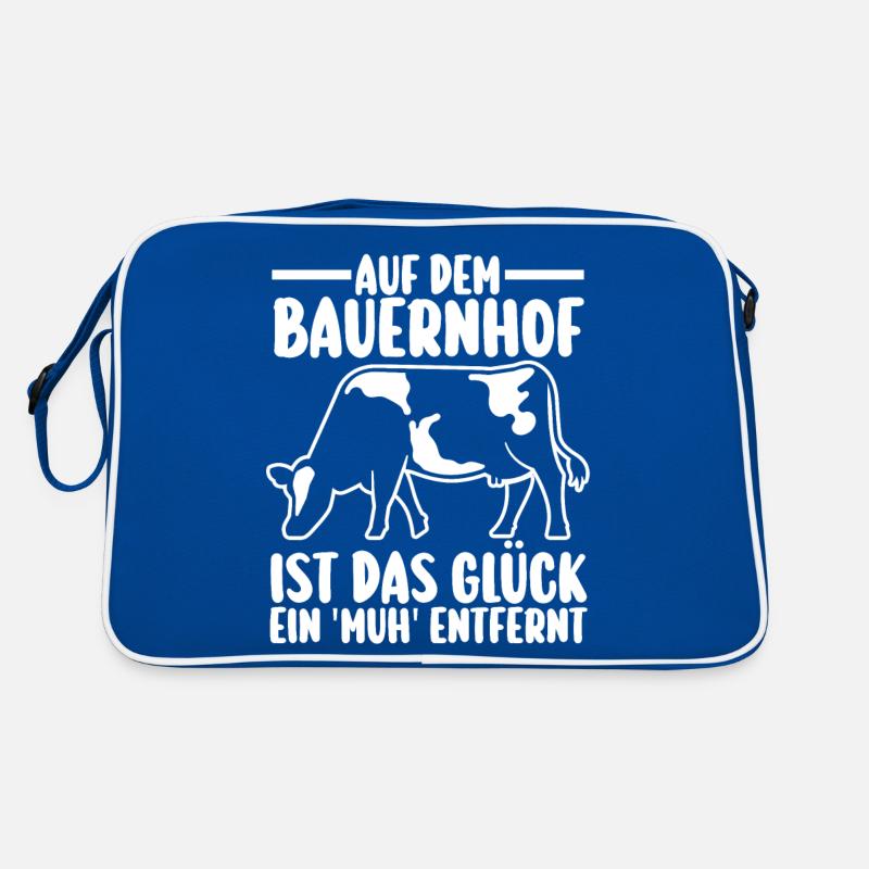 Kuh Bauer Bauernhof Kuhbauer Kühe Retro Tasche