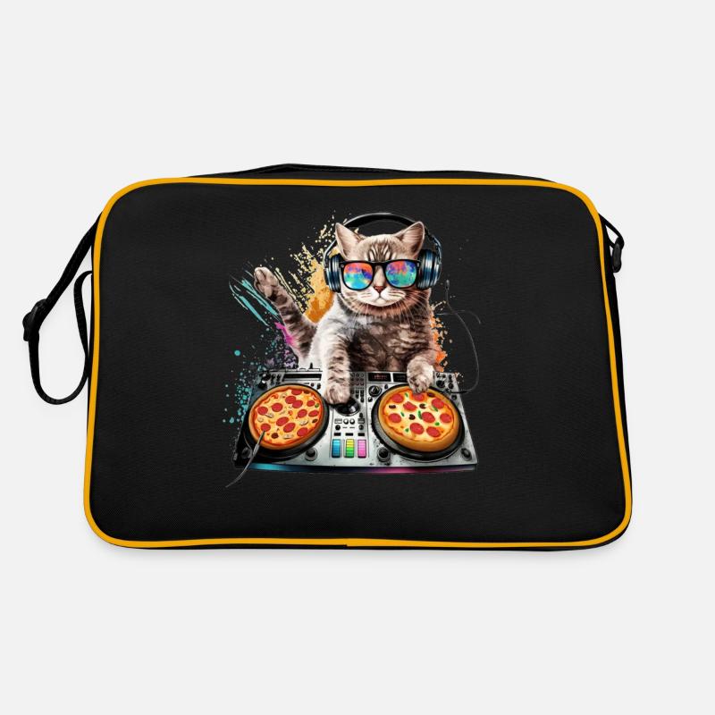 Disque Jockey Pizza Chat de l’Espace - Interstellaire Sac Retro