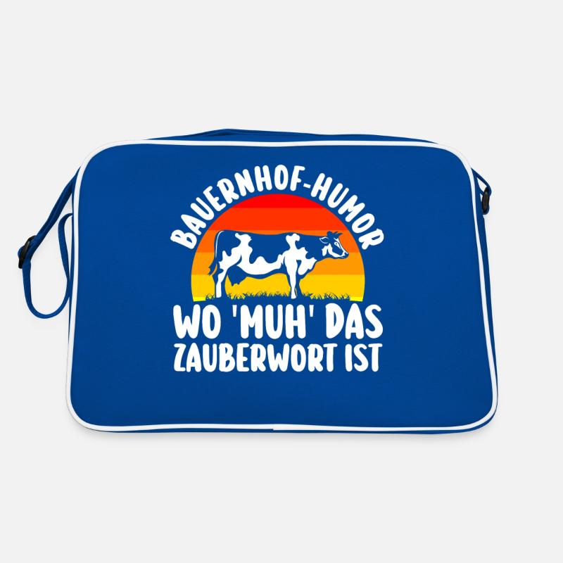 Kuh Bauer Bauernhof Kuhbauer Kühe Retro Tasche