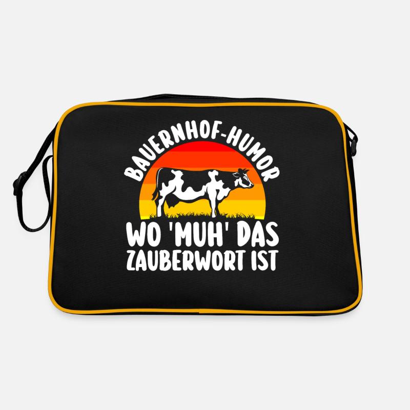 Kuh Bauer Bauernhof Kuhbauer Kühe Retro Tasche