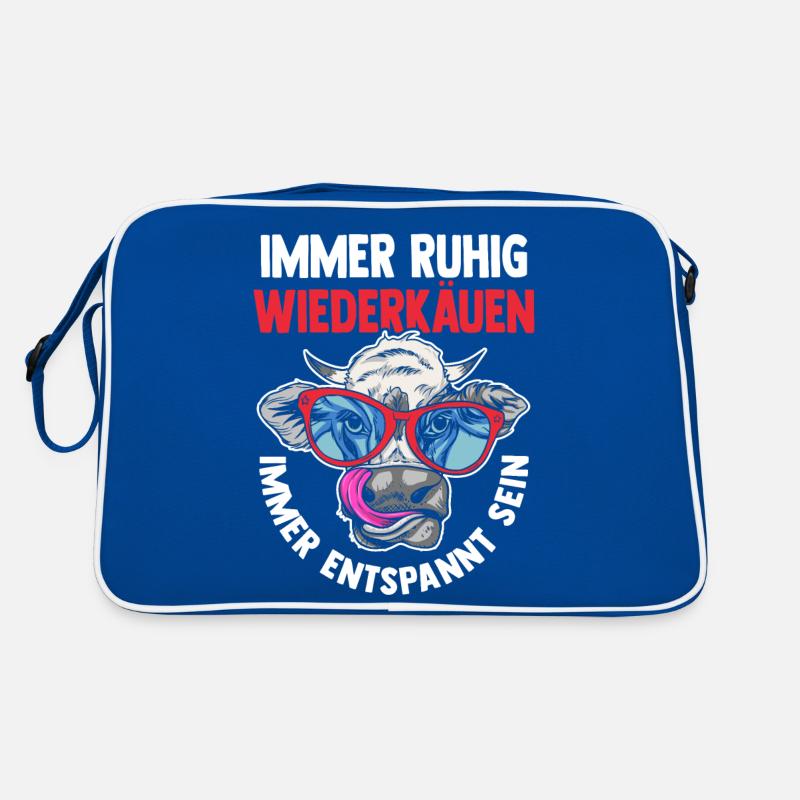 Kuh Bauer Bauernhof Kuhbauer Kühe Retro Tasche